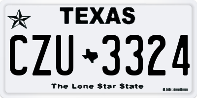 TX license plate CZU3324