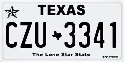 TX license plate CZU3341