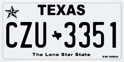 TX license plate CZU3351