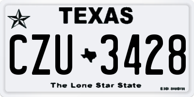 TX license plate CZU3428