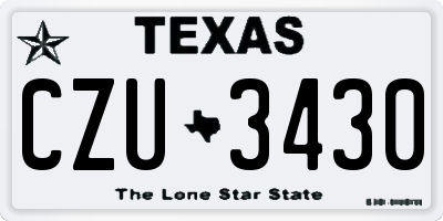 TX license plate CZU3430