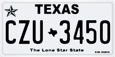 TX license plate CZU3450
