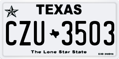 TX license plate CZU3503