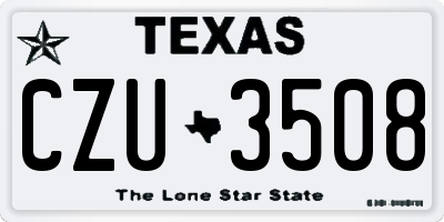 TX license plate CZU3508