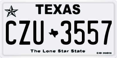 TX license plate CZU3557