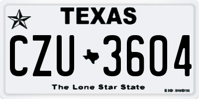 TX license plate CZU3604