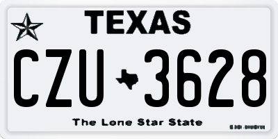 TX license plate CZU3628
