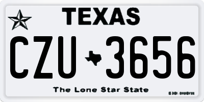 TX license plate CZU3656