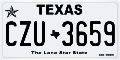 TX license plate CZU3659