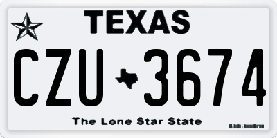 TX license plate CZU3674