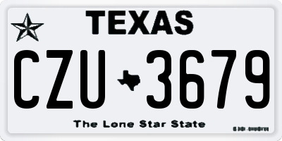 TX license plate CZU3679