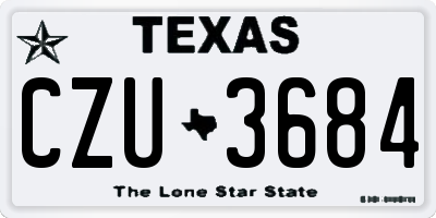 TX license plate CZU3684