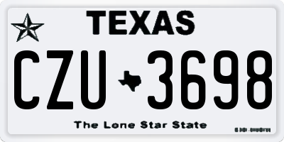 TX license plate CZU3698