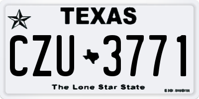 TX license plate CZU3771