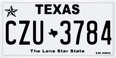 TX license plate CZU3784
