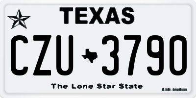 TX license plate CZU3790