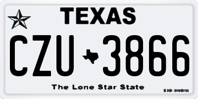 TX license plate CZU3866