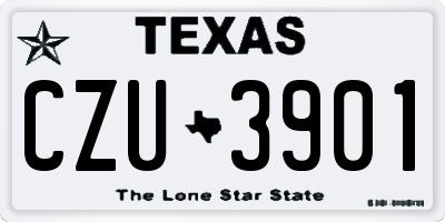 TX license plate CZU3901