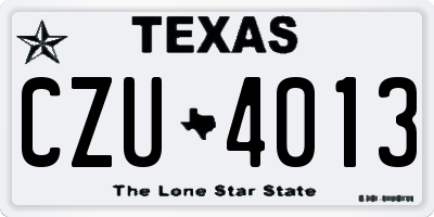 TX license plate CZU4013