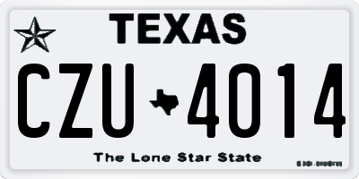 TX license plate CZU4014