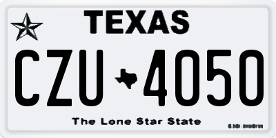 TX license plate CZU4050
