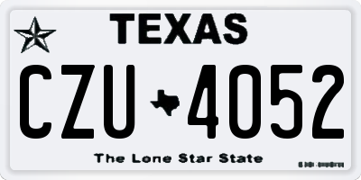 TX license plate CZU4052