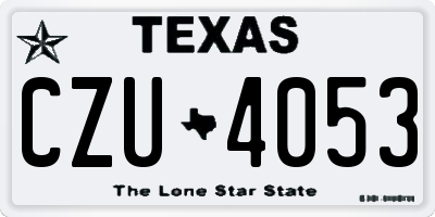 TX license plate CZU4053