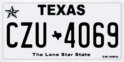 TX license plate CZU4069