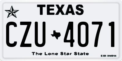 TX license plate CZU4071