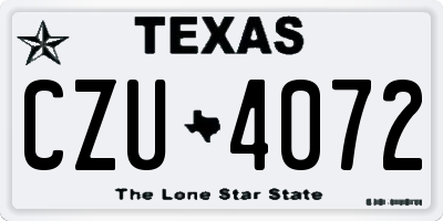TX license plate CZU4072