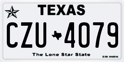 TX license plate CZU4079