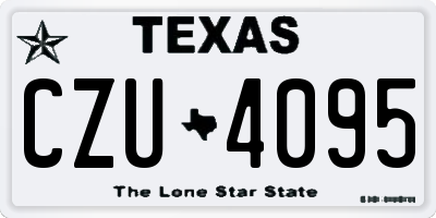 TX license plate CZU4095