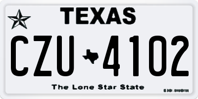 TX license plate CZU4102