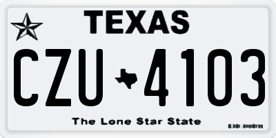 TX license plate CZU4103