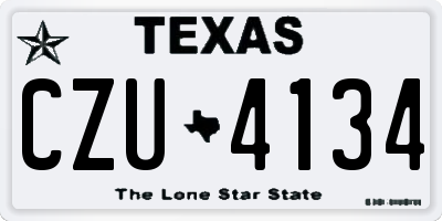 TX license plate CZU4134