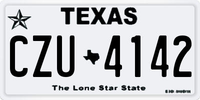 TX license plate CZU4142