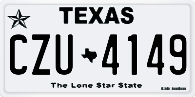TX license plate CZU4149