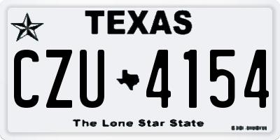 TX license plate CZU4154