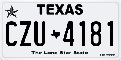 TX license plate CZU4181