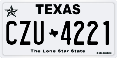 TX license plate CZU4221