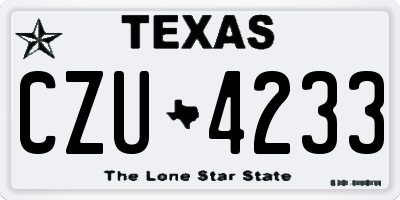 TX license plate CZU4233