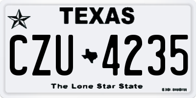 TX license plate CZU4235