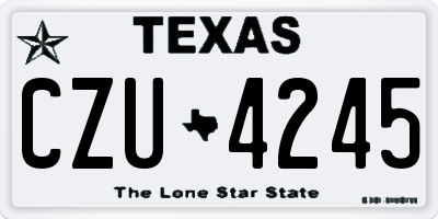 TX license plate CZU4245