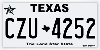 TX license plate CZU4252