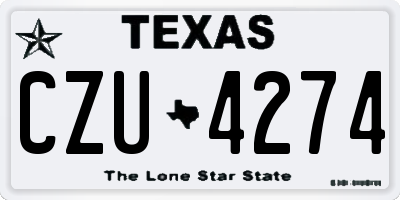 TX license plate CZU4274