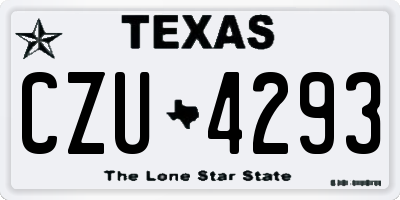 TX license plate CZU4293