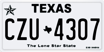 TX license plate CZU4307