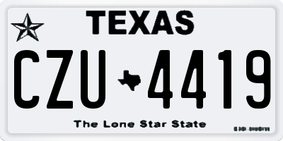 TX license plate CZU4419
