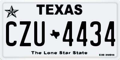 TX license plate CZU4434