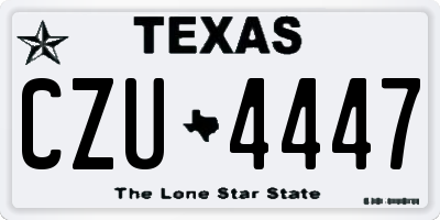 TX license plate CZU4447